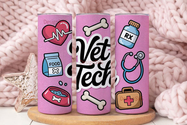 Vet Tech 20oz Tumbler Wrap Sublimation DesignSVG 