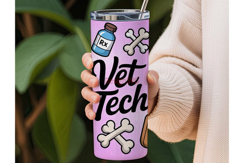 Vet Tech 20oz Tumbler Wrap Sublimation DesignSVG 