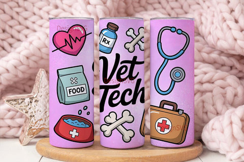 Vet Tech 20oz Tumbler Wrap Sublimation DesignSVG 