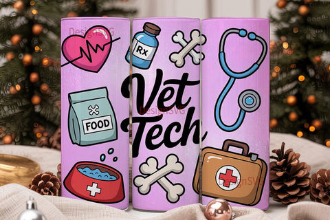 Vet Tech 20oz Tumbler Wrap Sublimation DesignSVG 
