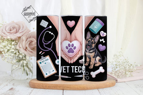 Vet Tech 20oz Tumbler Wrap Sublimation sassyprint 