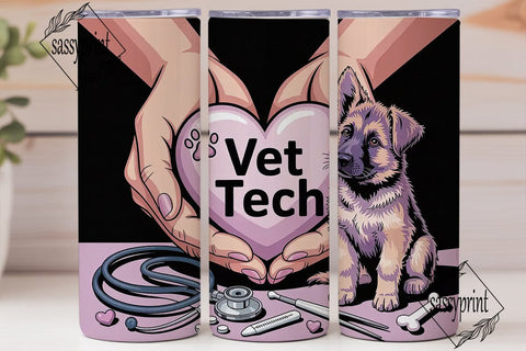 Vet Tech 20oz Tumbler Wrap Sublimation sassyprint 
