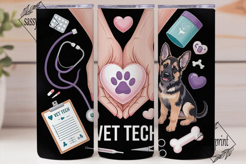 Vet Tech 20oz Tumbler Wrap Sublimation sassyprint 