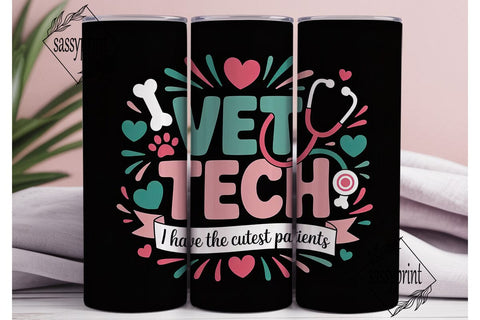 Vet Tech Tumbler Wrap PNG Sublimation sassyprint 