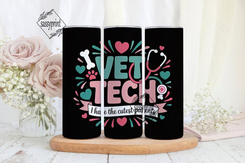 Vet Tech Tumbler Wrap PNG Sublimation sassyprint 