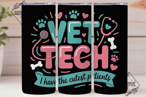 Vet Tech Tumbler Wrap PNG Sublimation sassyprint 