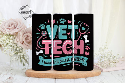 Vet Tech Tumbler Wrap PNG Sublimation sassyprint 