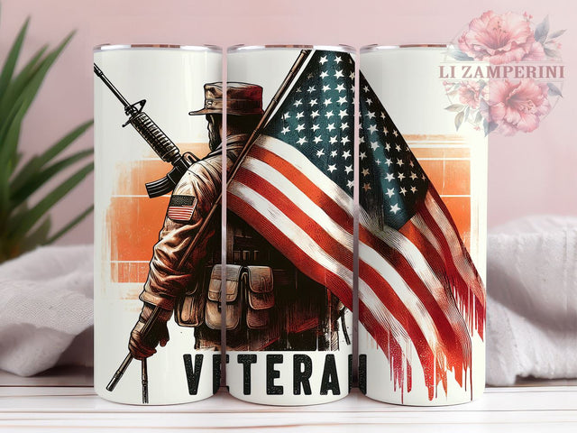 Veteran 20oz Tumbler Wrap PNG, Military Tumbler Png, Straight & Tapered Tumbler Wrap, Instant Digital Download Sublimation Li Zamperini 