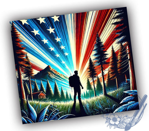 Veteran American Flag 20oz Tumbler, American Flag Design, 20oz Tumbler Wrap, Military Gift, Patriotic Drinkware, Independence Day Tumbler, Custom Drinkware Sublimation ToriDesigns 