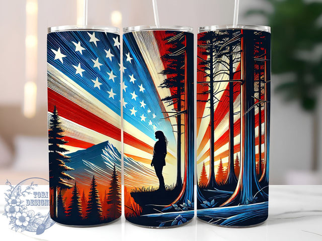 Veteran American Flag 20oz Tumbler, American Flag Design, 20oz Tumbler Wrap, Military Gift, Patriotic Drinkware, Independence Day Tumbler, Custom Drinkware Sublimation ToriDesigns 