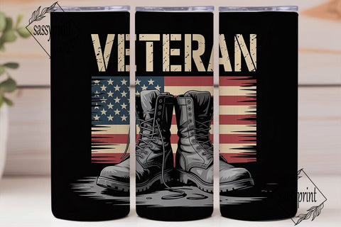 Veteran Combat Boots 20oz Tumbler Wrap Sublimation sassyprint 