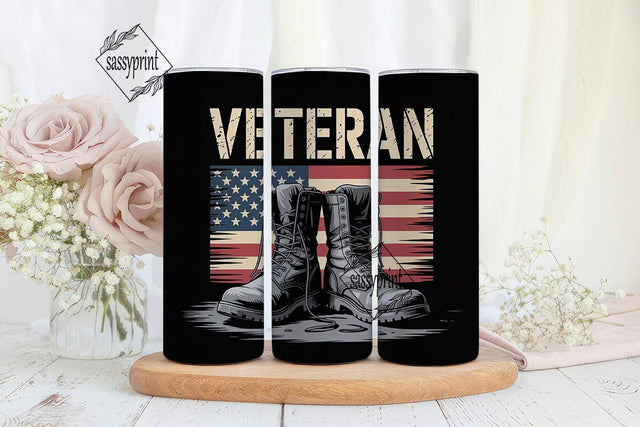 Veteran Combat Boots 20oz Tumbler Wrap Sublimation sassyprint 