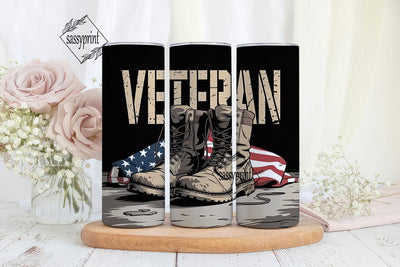 Veteran Combat Boots 20oz Tumbler Wrap Sublimation sassyprint 
