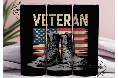 Veteran Combat Boots 20oz Tumbler Wrap Sublimation sassyprint 