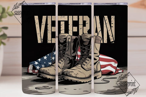 Veteran Combat Boots 20oz Tumbler Wrap Sublimation sassyprint 
