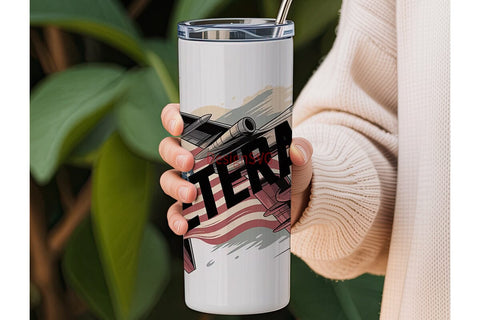 Veteran Fighter Jet 20oz Tumbler Design Sublimation DesignSVG 