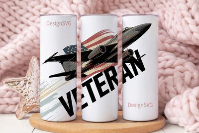 Veteran Fighter Jet 20oz Tumbler Design Sublimation DesignSVG 