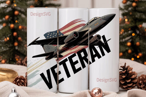 Veteran Fighter Jet 20oz Tumbler Design Sublimation DesignSVG 