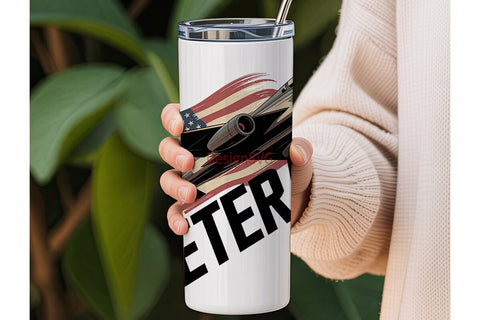 Veteran Fighter Jet 20oz Tumbler Design Sublimation DesignSVG 
