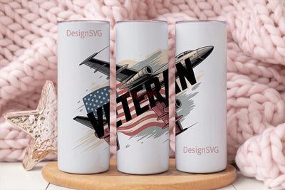 Veteran Fighter Jet 20oz Tumbler Design Sublimation DesignSVG 