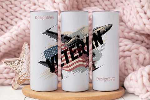 Veteran Fighter Jet 20oz Tumbler Design Sublimation DesignSVG 