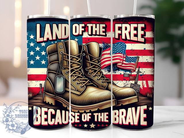 Veteran Memorial Day 20oz Skinny Tumbler, 4th of July Tumbler Png, Straight & Tapered Tumbler Wrap, Instant Digital Downlo Sublimation ToriDesigns 