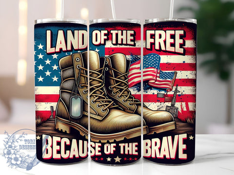Veteran Memorial Day 20oz Skinny Tumbler, 4th of July Tumbler Png, Straight & Tapered Tumbler Wrap, Instant Digital Downlo Sublimation ToriDesigns 