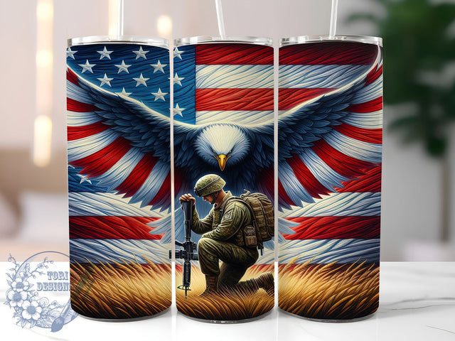 Veteran Memorial Day 20oz Skinny Tumbler, 4th of July Tumbler Png, Straight & Tapered Tumbler Wrap, Instant Digital Download Sublimation ToriDesigns 