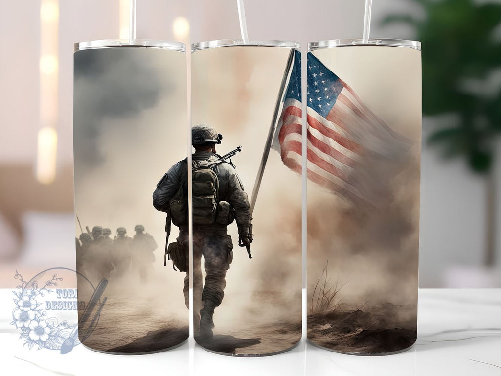 Veteran Military 20oz Skinny Tumbler, Army USA Tumbler Png, Straight ...