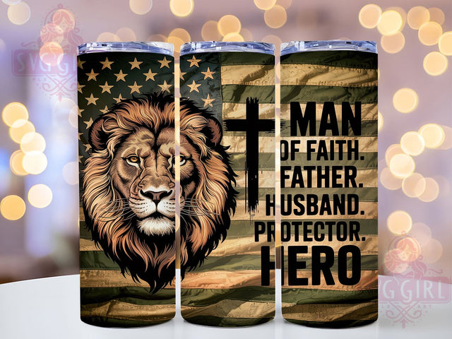 Veteran Military Dad Faith Tumbler, Military Family Present, Christian Soldier Gift, Faith Warrior Design, Military Dad Tumbler, Patriotic Faith Gift, Hero Father Present Sublimation SvggirlplusArt 