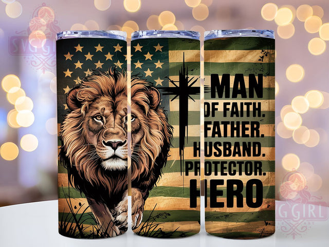 Veteran Military Dad Faith Tumbler, Military Family Present, Christian Soldier Gift, Faith Warrior Design, Military Dad Tumbler, Patriotic Faith Gift, Hero Father Present Sublimation SvggirlplusArt 