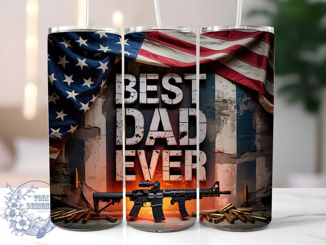 Veteran Military Hero Dad Tumbler, Army Father Design, Patriotic Tumbler, Veteran Dad Art, American Hero Dad, Military Family Gift, Service Dad Tumbler Sublimation ToriDesigns 