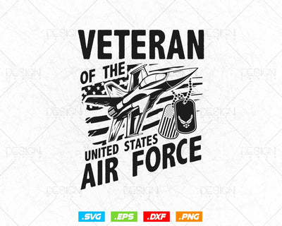 Veteran of the United States US Air Force USAF Svg Png, Air Force Tshirt, USA Flag Svg, Svg Files for Cricut Silhouette, Instant download SVG DesignDestine 
