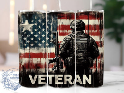 Veteran Patriotic Military Freedom Tumbler, Patriotic Tumbler, American Flag Tumbler, Military Tumbler, USA Pride Tumbler, 20oz Sublimation Wrap, Freedom Tumbler Sublimation ToriDesigns 