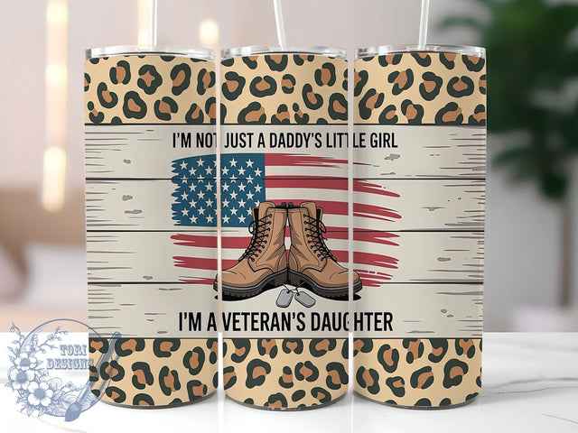 Veterans Daughter Patriotic Tumbler, Military Family Wrap, Patriotic Tumbler Design, 20oz Sublimation Wrap, Veteran Pride Tumbler, USA Flag Tumbler Wrap, Sublimation Military Design Sublimation ToriDesigns 
