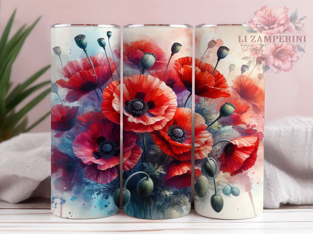 Veterans Day Tumbler, Patriotic Sublimation Design, Red Poppies Art, 20oz Tumbler PNG, Memorial Day Gift, Floral Tumbler Design, Veteran Tribute Sublimation Sublimation Li Zamperini 