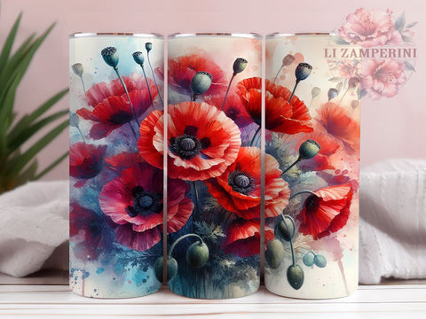 Veterans Day Tumbler, Patriotic Sublimation Design, Red Poppies Art, 20oz Tumbler PNG, Memorial Day Gift, Floral Tumbler Design, Veteran Tribute Sublimation Sublimation Li Zamperini 