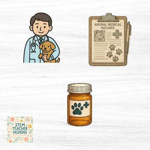 Veterinarian Clipart Pack | 10 Vet & Animal Care Digital PNG Images | Vet Tools, Vet logo, Pets, Sublimation SVG The STEM Teacher 