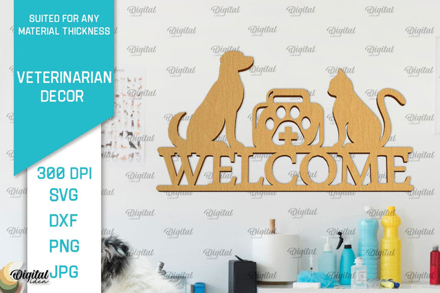 Veterinarian Sign Laser Cut. Veterinarian Wall Decor SVG SVG Evgenyia Guschina 