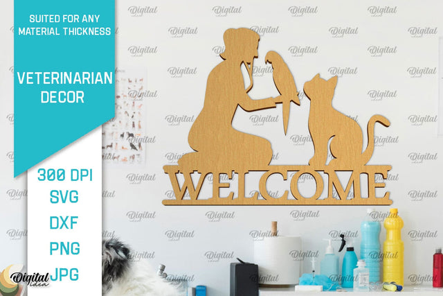 Veterinarian Sign Laser Cut. Veterinarian Wall Decor SVG SVG Evgenyia Guschina 