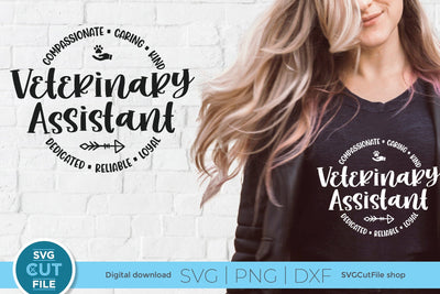 Veterinary assistant svg, vet assistant svg, svg dxf png, paw prints, small animal vet tech, dog or cat svg file SVG SVG Cut File 