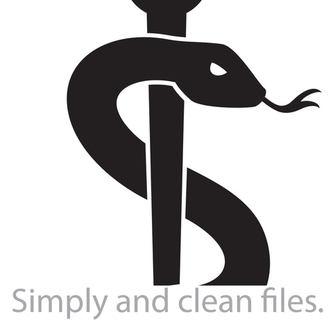 Veterinary Symbol Caduceus Snake with Stick. Rod of Asclepius. SVG TribaliumArtSF 