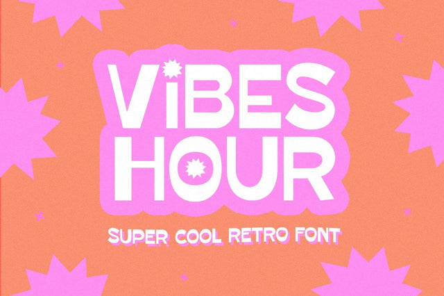 Vibes Hour - Trendy Retro Font Font KA Designs 