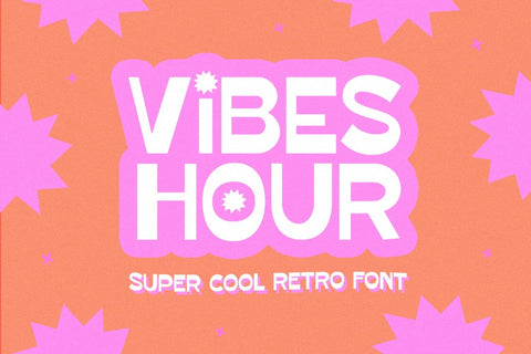 Vibes Hour - Trendy Retro Font Font KA Designs 