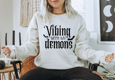 Vibing With My Demons | Bat SVG | VIP Extended Use License SVG So Fontsy VIP Design Shop