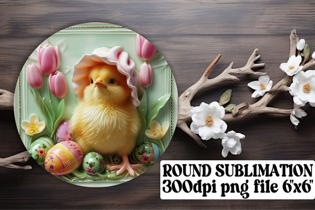 Vibrant 3D Easter Ornaments Sublimation Selection - Circle, Keychain, Coaster Sublimation afrosvg 