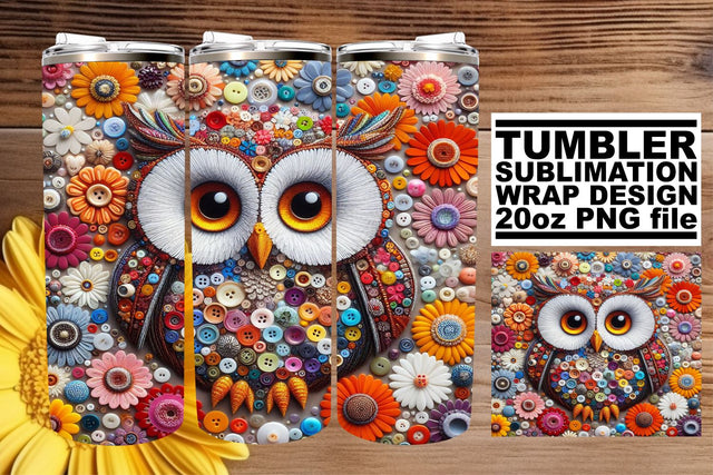Vibrant 3D Owl Sublimation Design: Rich Colors Sublimation afrosvg 