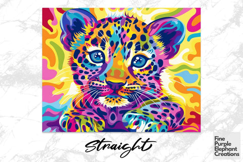 Vibrant 90s Leopard Neon Psychedelic Rainbow Sublimation Tumbler Wrap Sublimation Fine Purple Elephant Creations 