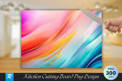 Vibrant Abstract Acrylic Paint Cutting Board Sublimation Regulrcrative 