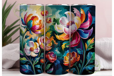Vibrant Abstract Floral 20oz Tumbler Sublimation PixelChick 